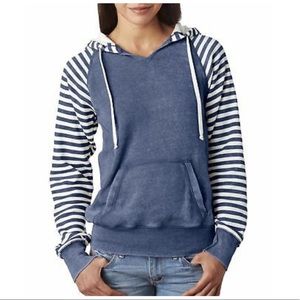 Blue & White striped hoodie